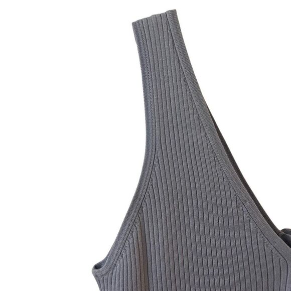 Madewell‎ The Signature Knit Button-Front Sweater Tank Ribbed Blue Sz Large NWT - Picture 12 of 16